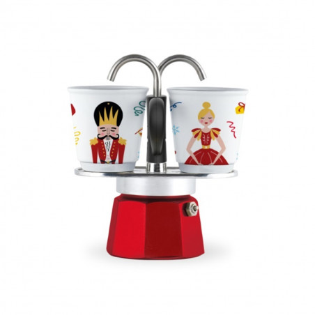 Schiaccianoci collection caffettiera Mini express + 2 tazzine caffè Bialetti
