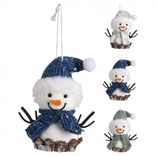 Pendente natalizio Pupazzo di neve H11 cm assortito