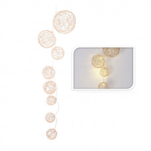 Ghirlanda natalizia Sfere dorate con 8 LED 90 cm 2