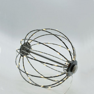 Sfera in metallo 3D 200 nano LED luce calda diam. 40 cm giochi luce memory Prequ D3779