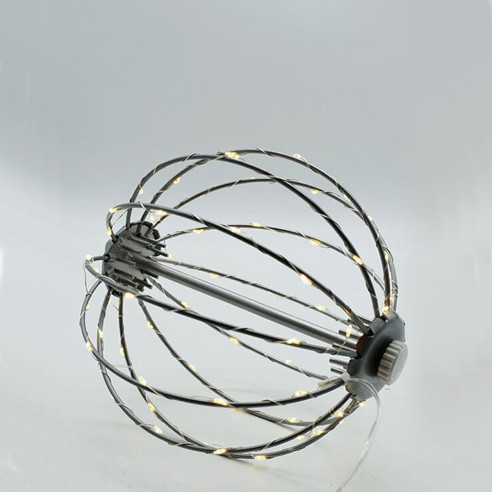Sfera in metallo 3D 200 nano LED luce calda diam. 40 cm giochi luce memory Prequ D3779
