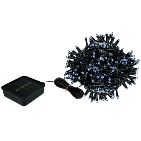 Luci di Natale cavo verde 480 LED bianco freddo memory giochi pannello solare Prequ D3802
