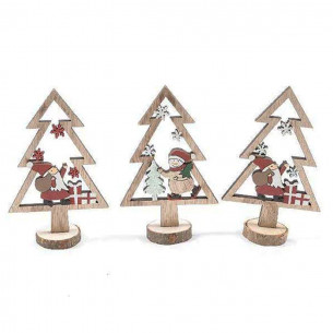 Albero di Natale da tavolo in legno H15 cm assortito 1 pezzo
