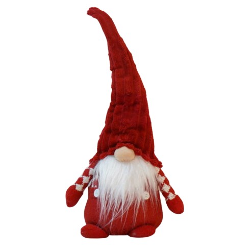 Gnomo natalizio fermaporta tessuto rosso H50 cm assortito