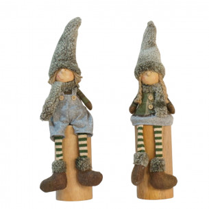 Decorazione natalizia Elfo di Babbo Natale H49 cm assortito