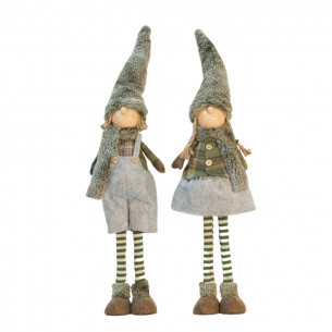 Decorazione natalizia Elfo di Babbo Natale H72 cm assortito
