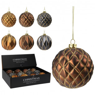 Pallina di Natale sfera glitter Ø 8 cm assortito